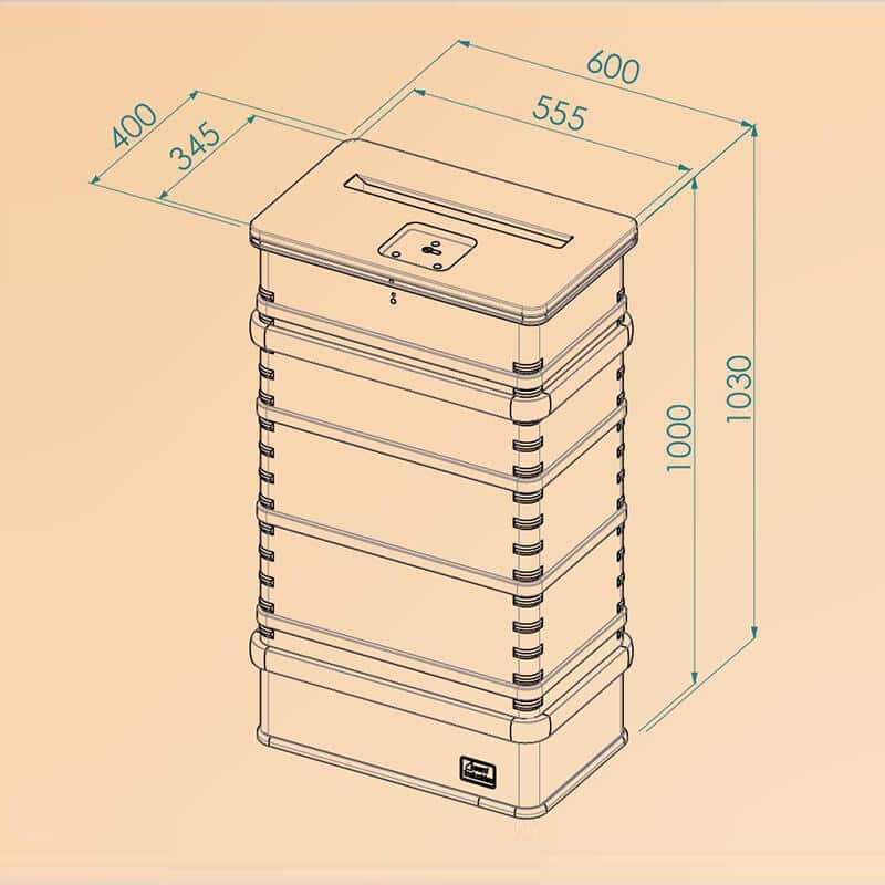 190 Liter vertrouwelijk materiaal container