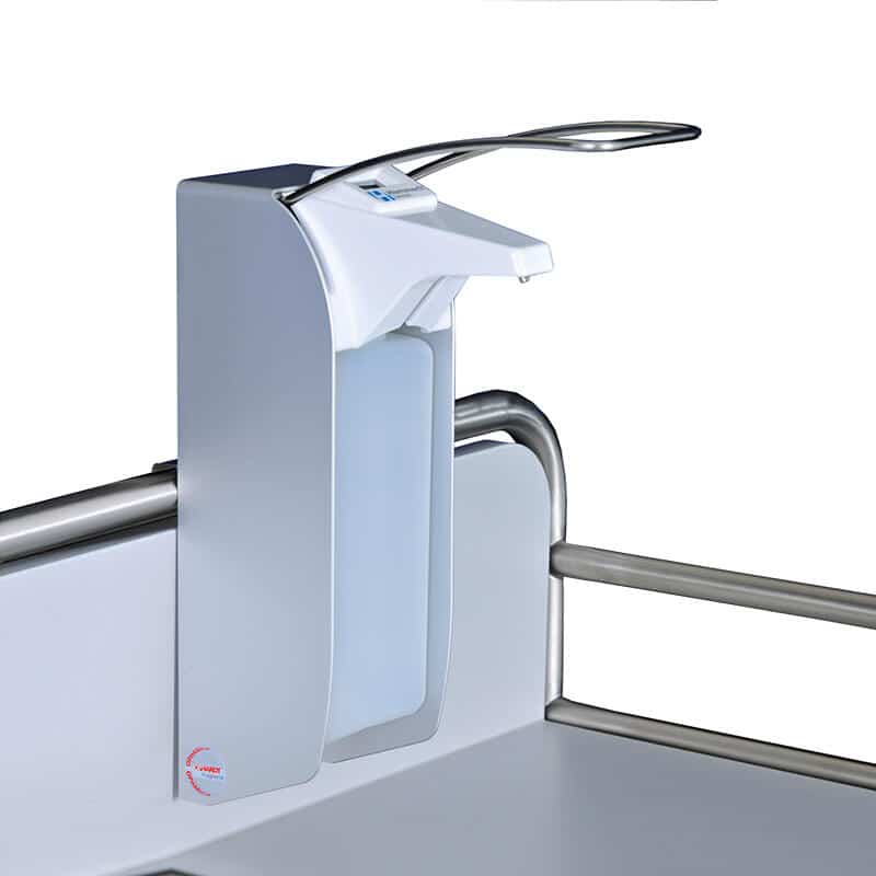 Hand desinfectie dispenser met lange hendel