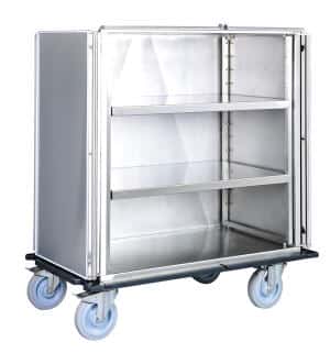RVS kastwagen met verstelbare schappen