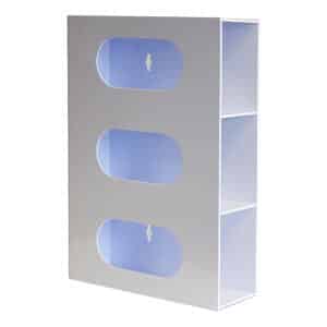 Handschoendispenser 3-vaks wit