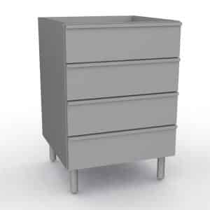 RVS meubelen onderkast 4 laden